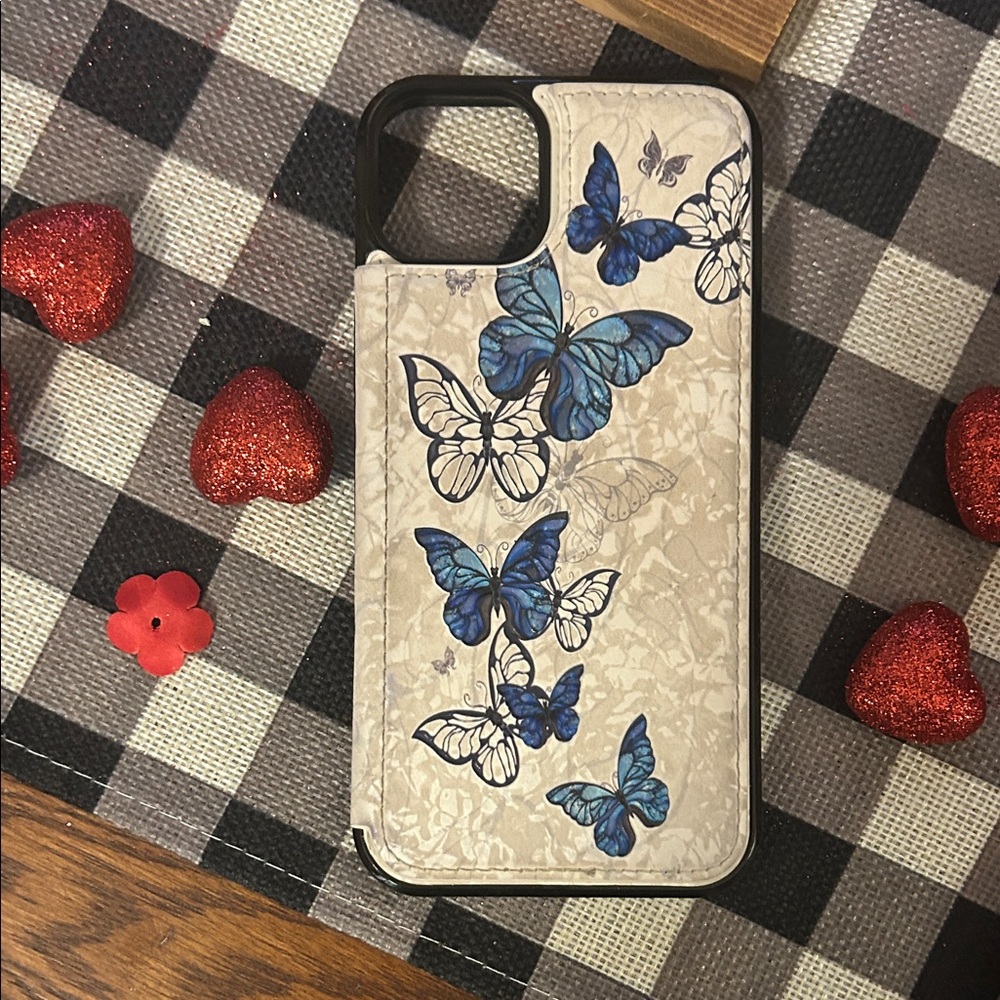 Amazon Butterfly Phone Case with Blue and Black Butterflies!!🦋For IPhone 14 Plus